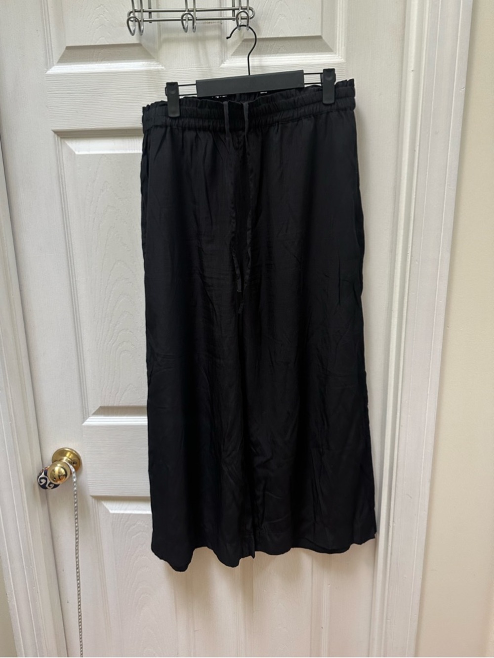 Mersea Wide Leg pants Black Elastic-Waist l large